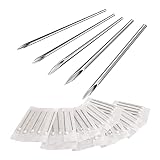 ATOMUS 50PCS Body Tattoo Piercing Needles Stainless Steel Sterile 12G 14G 16G 18G 20G Disposable Ear Nose Navel Nipple Lip Piercing Needles