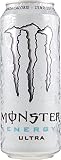 48 bebidas energéticas Monster Energy Ultra Zero Zuccheri Zero Calorie sin azúcar, cero calorías, sabor ligero, no demasiado dulce, chispeante y cítrico, 500 ml, bebida refrescante, bebida deportiva