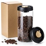 TOTDUKE Bote Cafe Hermetico, Tarro de Café al Vacío de Vidrio, 1800ML