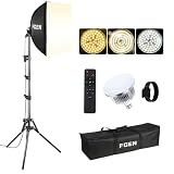 Softbox LED 85W con Control Remoto Ajustable 2700-6400K y Trípode 150cm