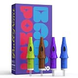 Solong Agujas de Práctica para Bolígrafo de Tatuaje - 20 Cartuchos para Bocetos en Papel y Dotwork (Kit Multicolor) - Compatible con la Mayoría de Máquinas - EN18-BP-20KIT-B