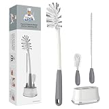 MR.SIGA Juego Cepillos para Botellas Agua con Soporte Almacenamiento