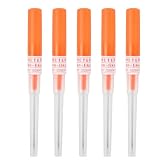 Aomhrek 5 Piezas Cateter Piercing, Agujas Piercing con Tapa de Tubo, para Oídos, Nariz y Labios (color naranja, 14G/1,6mm)