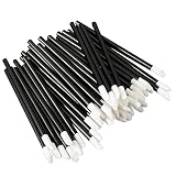 VEGCOO 300PCS Cepillos para Maquillaje de Labios, Pinceles Desechables para Labios, Pinceles de Maquillaje para Labios y Cejas (Negro)