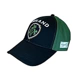 Traditional Craft Béisbol Cap with Half Green, Half Black with Embossed Ireland and Shamrock Crest