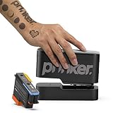Impresora de tatuajes temporales Prinker S Black, tatuajes personalizados en segundos, resistente al agua y lavable con jabón, compatible con Android e iOS, tinta cosmética negra incluida.