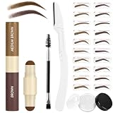 LOPHE Sellos Para Cejas De Dos Colores,Plantilla Cejas,Marrón Oscuro+Marrón