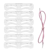6 Piezas de Juego de Plantillas para Cejas, Juego Reutilizable de Sellos de Maquillaje para Cejas, Impermeable, Herramienta de Formación de Cejas Incluye Cordón Sólido Para Principiantes, Maquillaje