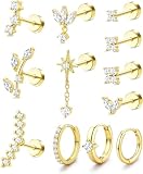 MILACOLATO 12 Piezas Pendientes Piercing Oreja Oro Plata para Mujer