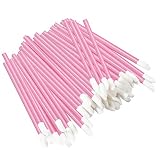 VEGCOO 300PCS Cepillos para Maquillaje de Labios, Pinceles Desechables para Labios, Pinceles de Maquillaje para Labios y Cejas (Rosa)