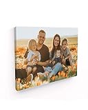Panorama Cuadro Personalizado con Foto en Lienzo - 60x40 cm - Regalo San Valentín, Boda, Cumpleaños