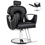CO-Z Silla Peluquería Ajustable de 90°-150° Silla de Barbero Sillon Barbero con Bomba Hidráulica para Peluquería Salón de Belleza Tatuajes