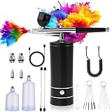 Kit de Aerógrafo con Compresor, 950 mAh Aerografo Para Uñas, Recargable, Para Diseño de Uñas, Decoración de Pasteles, Maquillaje, Modelado de Tatuajes y Pintura de Modelos
