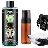VRAIKO SADOER - Jabón verde para tatuajes ultraconcentrados, 10 oz con botella de espuma de 120 ml, 1:10, para tatuajes de tatuajes, equipo limpio