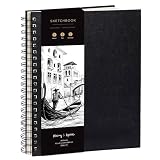 String & Space Sketchbook A4 – Cuaderno de Dibujo Tapa Dura, Papel Grueso 200 g/m² sin Sangrado, Espiral, 40 Hojas 80 Páginas – Bloc de Dibujo para Artistas, Bocetos y Acuarela (A4)