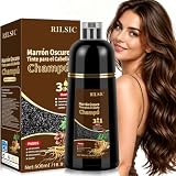 Champú Tinte Castaño Oscuro Cubre Canas, Hair Dye Shampoo,Champu Colorante