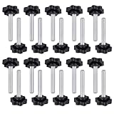 QUCUMER 20 Pcs Tornillo Con Palometa M6x40mm Negro Perilla Estrella Tuerca De Sujeción Para Bricolaje Equipos Mecánicos