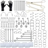 HOINCO 124Pcs Body Piercing Kit,with 12G 14G 16G 18G 20G Piercing Needles.