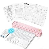 ETIKEZ D90E Pequeña Impresora Térmica A4 Portátil Inalámbrica – Sin Tinta para Viaje, Casa y Oficina, Compatible (iOS/Android), Lote 20 Hojas Papel Térmico – Rosa