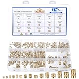 Tuercas roscadas, 370 unidades, M2, M2,5, M3, M4, M5, M6 y 1/4-20, tuercas estriadas para impresora 3D, tuercas roscadas de latón, manguitos roscados para piezas de plástico, piezas