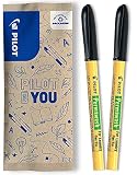 PILOT Caja de 2 Marcadores Textiles Permawash - Tinta Lavable - Negro - Punta Fina