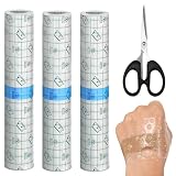 Ptyism Vendaje para Tatuajes 15cm*3m Segunda Piel Aposito(Con Tijeras) Película Tatuajeso丨Tattoo Bandage,Tapar Tatuajes para Muñecas, Hombros, Brazos, Vendaje de Heridas, Escudo Protector