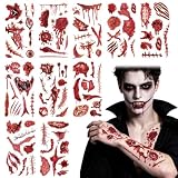 Saituo Home 10 Halloween Tatuajes Temporales Adultos Realistic Scar Sticker