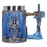 Nemesis Now World of Warcraft - Jarra de cerveza The Lich King, resina, azul, oficial de World of Warcraft, inserto de acero inoxidable extraíble, fundido en la mejor resina, pintado a mano por