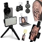 TONBAO Kit de Luz para Tatuajes 120 LED con Filtro CPL 52mm, Luz Sin Reflejos para Fotos y Vídeos de Tatuajes, Ideal para Crear Contenido para TikTok, Instagram y Youtube con Móvil, Tablet o Cámara