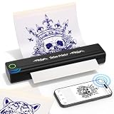 YOHOOLYO Termocopiadora Tattoo Bluetooth Impresora Termica Tattoo Portatil 203 DPI Compatible con Smartphones Tabletas Incluye 10 Hojas de Transferencia para Tatuadores Principiantes