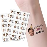 Tatuajes Temporales Personalizados, tatuajes temporales adultos con Rostro Foto Nombre, Ideales para Graduación, Bodas, Cumpleaños, Navidad, Despedidas de Soltero