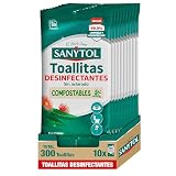 Sanytol - Toallitas Desinfectantes Multiusos Eucalipto Pack 10 x 30 Uds
