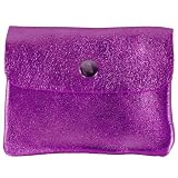 modamoda de P09 - Cartera de piel para mujer (11 x 1 x 8 cm, hecha a mano en Italia), Dark Magenta Metallic, XS, Apto para uso diario