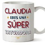 MUGFFINS Tazas Personalizadas para TATUADORA mujer - En Español - Eres Súper - 11 oz / 330 ml - Regalo Personalizable original y divertido