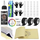 HAWINK Kit Tatuaje con 5 Pieles Sintéticas y Crema Stencil 30ml