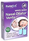 Runesol Dilatador Nasal Silicona para Dormir, 8 x Azul Mixto, Dilatadores Nasales Antironquidos, Silicone Nasal Dilator, Nariz Respirar Dormir, Respirar Bien Separador Nariz, Antironquido