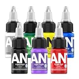 Tinta de Tatuar Profesional con 7 Colores, 15 ml/Botella 1/2OZ Tattoo Ink Set Tinta Tatuaje para Principiantes