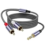MOSWAG Cable RCA a Jack 3.5mm a 2 RCA Macho HiFi Estéreo Audio Altavoz 1M
