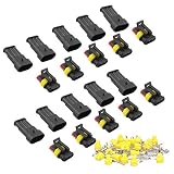 RUNCCI 10 juegos 3 pines Clavija Conector electrico Impermeable Conector Enchufe para coche camión automático barcos