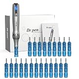 Dr.pen Microneedling M8S, Lápiz de Microneedle Inalámbrico Profesional, Máquina Recargable Ajustable con 22 Cartuchos para Arrugas, Estrías, Cicatrices de Acné y Pérdida de Cabello, Facial y Corporal