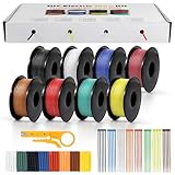LightingWill Cable Eléctrico de Silicona 18 AWG 0,75mm², Kit de 8 Colores, 5 m por Rollo, Cable Flexible de Cobre Estañado Trenzado para Bricolaje, Automóvil, Electrónica y Cableado