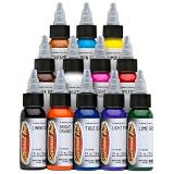 Set de tinta para tatuajes Eternal Ink - Kit de 12 Colores Eternal Ink - 30 ml. Tinta Original (Made in USA)