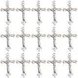 SUNNYCLUE 1 caja de 50 colgantes de Cruz de Rosario Crucifijo de Pascua Estilo Tibetano Colgantes de Cruz de Plata Antigua Suministros para Hacer Joyas Collares Pulseras Pendientes Manualidades