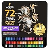 Castle Art Supplies Set de 72 Lápices de Colores Adultos - Minas Blandas