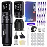 Dragonhawk Fold Pro Máquina Tatuar Kit, 7 Recorridos Ajustables 2,4–4,2 mm