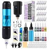 ANTIKE Maquina de Tatuar Pro Maquina de Tatuaje con LCD Bateria * 1500mAh y 20 Buen Agujas para Tatuaje, Tintas Colores Set y Todo Accesorios para Tatuaje AK-TK3002EU-3