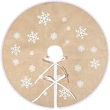 Tatuo Falda de Árbol de Navidad de Arpillera Copo de Nieve, 80 cm