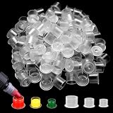 Rayyl 300 piezas Tazas de Tinta para Tatuajes Tamaños Mixtos 100 Pequeñas, 100 Medianas, 100 Grandes Tattoo Ink Caps with Base para Kit De Accesorios para Tatuaje