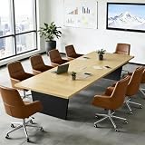 ZRBDDEF Mesa de Reuniones Oficina, Mesa de Conferencias Moderna Grande, Escritorio Meeting con Tablero de 2,5 cm, Mesa para Sala de Reuniones, Oficina y Espacios de Trabajo