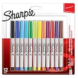 Sharpie rotuladores permanentes | punta ultrafina | colores surtidos | juego de 12 marcadores | material escolar ideal